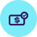Automated merchant underwriting icon for streamlined onboarding, residuals calculation, and merchant management software automation